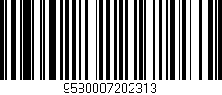 Código de barras (EAN, GTIN, SKU, ISBN): '9580007202313'