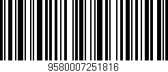 Código de barras (EAN, GTIN, SKU, ISBN): '9580007251816'