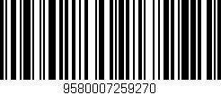 Código de barras (EAN, GTIN, SKU, ISBN): '9580007259270'