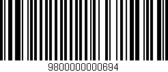 Código de barras (EAN, GTIN, SKU, ISBN): '9800000000694'