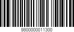 Código de barras (EAN, GTIN, SKU, ISBN): '9800000011300'