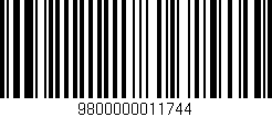 Código de barras (EAN, GTIN, SKU, ISBN): '9800000011744'