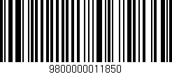 Código de barras (EAN, GTIN, SKU, ISBN): '9800000011850'