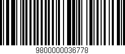 Código de barras (EAN, GTIN, SKU, ISBN): '9800000036778'