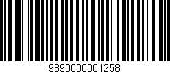 Código de barras (EAN, GTIN, SKU, ISBN): '9890000001258'