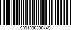 Código de barras (EAN, GTIN, SKU, ISBN): '9891000000449'