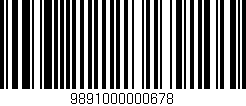 Código de barras (EAN, GTIN, SKU, ISBN): '9891000000678'