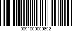 Código de barras (EAN, GTIN, SKU, ISBN): '9891000000692'