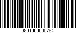 Código de barras (EAN, GTIN, SKU, ISBN): '9891000000784'