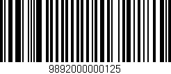 Código de barras (EAN, GTIN, SKU, ISBN): '9892000000125'