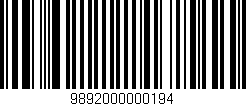 Código de barras (EAN, GTIN, SKU, ISBN): '9892000000194'