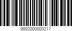 Código de barras (EAN, GTIN, SKU, ISBN): '9892000000217'