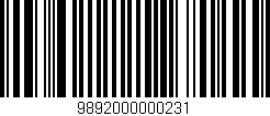 Código de barras (EAN, GTIN, SKU, ISBN): '9892000000231'