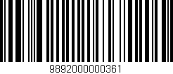 Código de barras (EAN, GTIN, SKU, ISBN): '9892000000361'