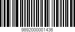 Código de barras (EAN, GTIN, SKU, ISBN): '9892000001436'