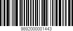 Código de barras (EAN, GTIN, SKU, ISBN): '9892000001443'