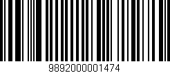Código de barras (EAN, GTIN, SKU, ISBN): '9892000001474'