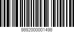 Código de barras (EAN, GTIN, SKU, ISBN): '9892000001498'