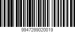 Código de barras (EAN, GTIN, SKU, ISBN): '9947289020019'