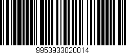 Código de barras (EAN, GTIN, SKU, ISBN): '9953933020014'
