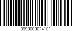 Código de barras (EAN, GTIN, SKU, ISBN): '9990000074181'