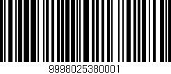 Código de barras (EAN, GTIN, SKU, ISBN): '9998025380001'
