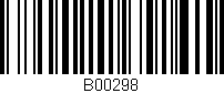 Código de barras (EAN, GTIN, SKU, ISBN): 'B00298'
