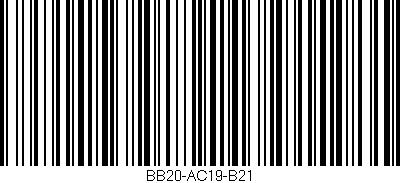 Código de barras (EAN, GTIN, SKU, ISBN): 'BB20-AC19-B21'