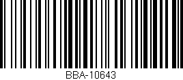 Código de barras (EAN, GTIN, SKU, ISBN): 'BBA-10643'