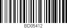 Código de barras (EAN, GTIN, SKU, ISBN): 'BD05412'