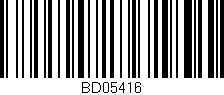 Código de barras (EAN, GTIN, SKU, ISBN): 'BD05416'