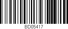 Código de barras (EAN, GTIN, SKU, ISBN): 'BD05417'