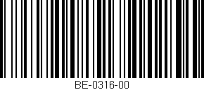 Código de barras (EAN, GTIN, SKU, ISBN): 'BE-0316-00'