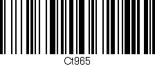 Código de barras (EAN, GTIN, SKU, ISBN): 'Ct965'