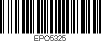 Código de barras (EAN, GTIN, SKU, ISBN): 'EPO5325'