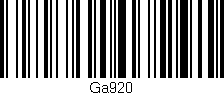 Código de barras (EAN, GTIN, SKU, ISBN): 'Ga920'