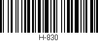Código de barras (EAN, GTIN, SKU, ISBN): 'H-830'