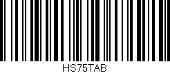 Código de barras (EAN, GTIN, SKU, ISBN): 'HS75TAB'