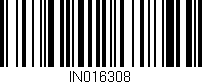 Código de barras (EAN, GTIN, SKU, ISBN): 'IN016308'