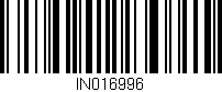 Código de barras (EAN, GTIN, SKU, ISBN): 'IN016996'