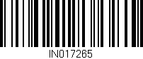 Código de barras (EAN, GTIN, SKU, ISBN): 'IN017265'