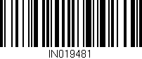 Código de barras (EAN, GTIN, SKU, ISBN): 'IN019481'