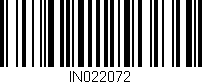 Código de barras (EAN, GTIN, SKU, ISBN): 'IN022072'