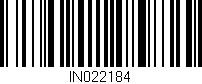 Código de barras (EAN, GTIN, SKU, ISBN): 'IN022184'
