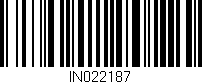 Código de barras (EAN, GTIN, SKU, ISBN): 'IN022187'