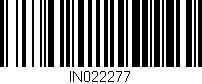 Código de barras (EAN, GTIN, SKU, ISBN): 'IN022277'