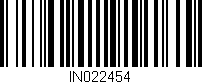 Código de barras (EAN, GTIN, SKU, ISBN): 'IN022454'