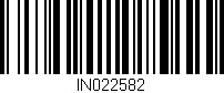 Código de barras (EAN, GTIN, SKU, ISBN): 'IN022582'