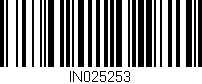 Código de barras (EAN, GTIN, SKU, ISBN): 'IN025253'