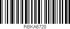 Código de barras (EAN, GTIN, SKU, ISBN): 'RBKA6720'